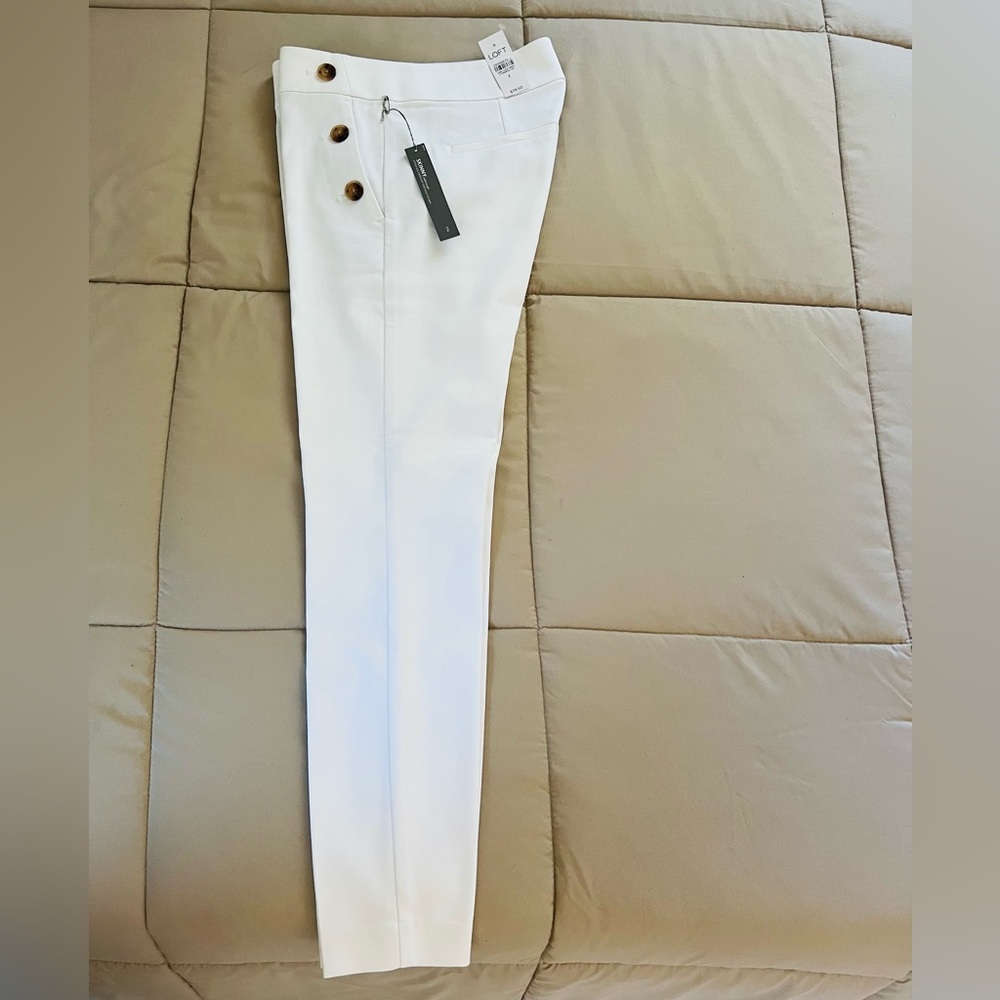 Loft Sailor Skinny Ankle White Pants - Picture 3 of 8